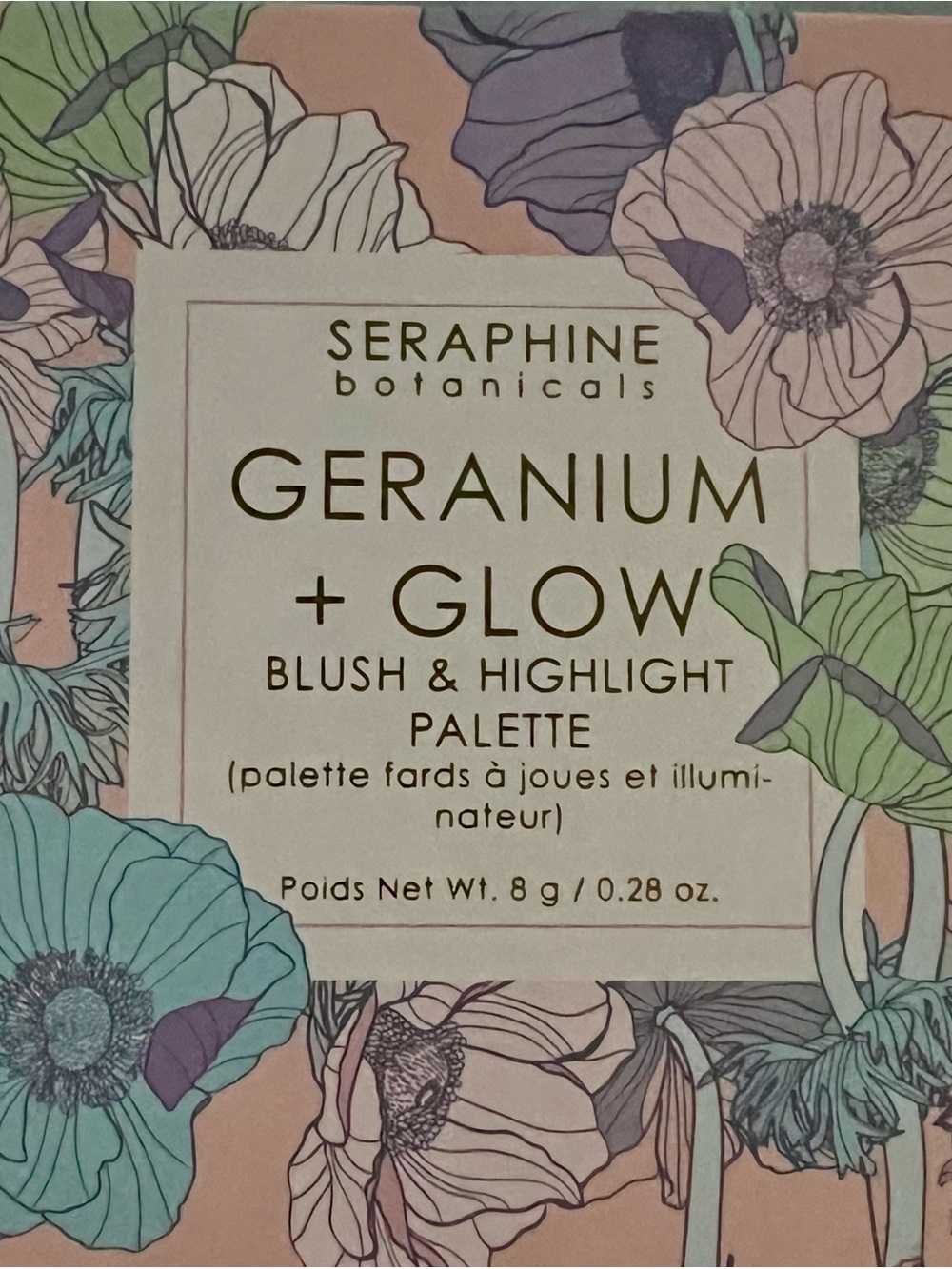 Seraphine Botanicals Geranium + Glow Blush & Highlight Palette - Pink NIB